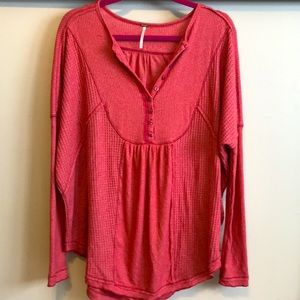 Free People Waffle Knit Top
